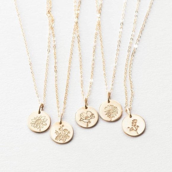 Lily May Birth Flower Engraved Dainty GiftNecklace - Picture 8 of 15